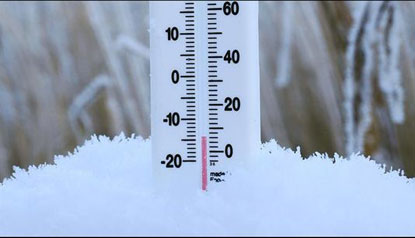 cold on the thermometer